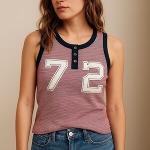 Abercrombie & Fitch Retro Varsity Striped Tank Top XS